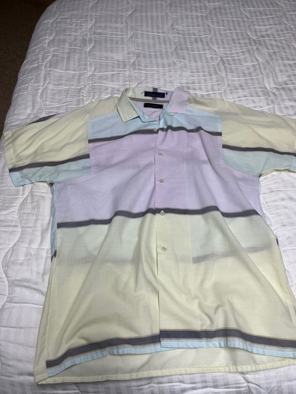 Generra men's short sleeve casual shirt multi color x-large